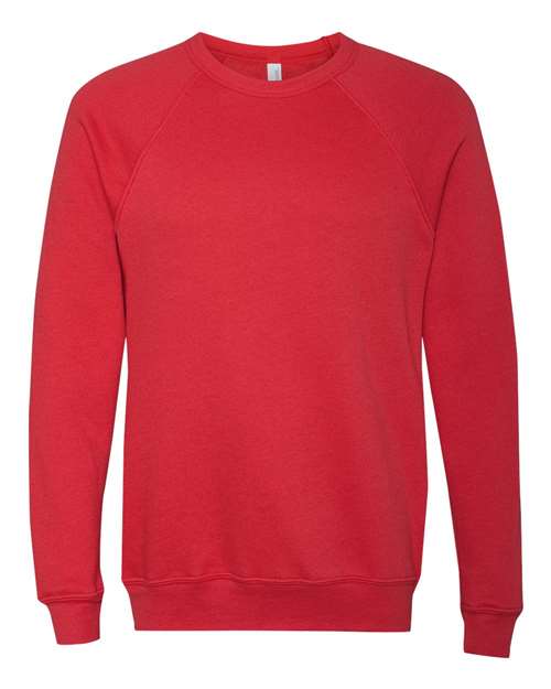 BELLA + CANVAS 3901 Unisex Sponge Fleece Raglan Crewneck Sweatshirt in Red