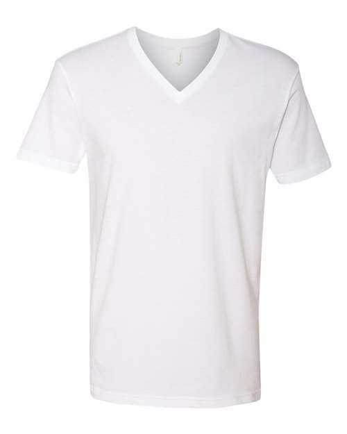 Next Level 3200 Unisex Cotton V-Neck Tee in White