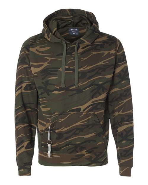 J. America 8615 Men's Polyester Tailgate Hooded Sweatshirt in Camo