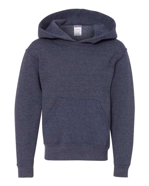 JERZEES 996YR Youth NuBlend Hooded Sweatshirt in Vintage Heather Navy