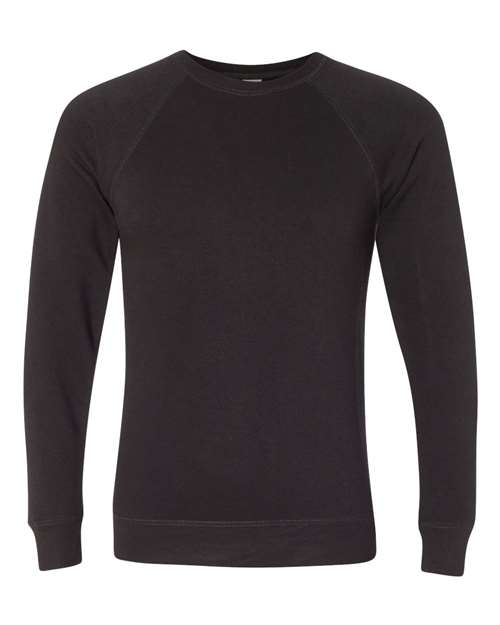 Independent Trading Co. PRM30SBC Unisex Special Blend Raglan Crewneck Sweatshirt in Black