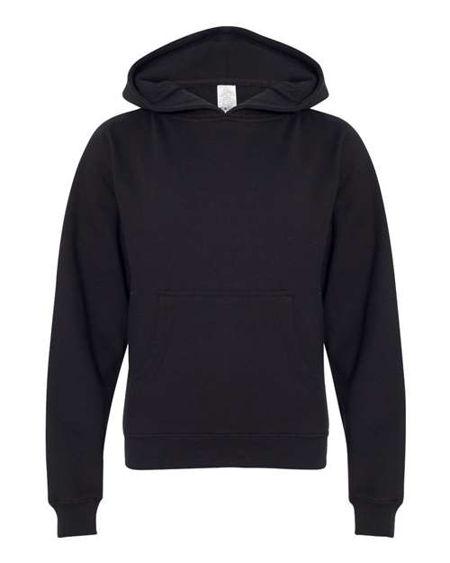 Independent Trading Co. SS4001Y Youth Midweight Hooded Sweatshirt in Black