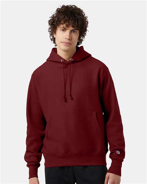 Champion S101 Unisex Reverse Weave Hooded Sweatshirt in Cardinal