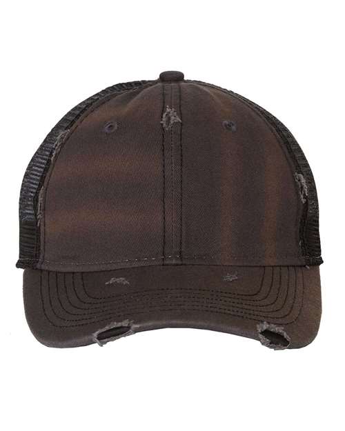 Valucap 3150 Bounty Dirty-Washed Mesh-Back Cap in Charcoal/ Black