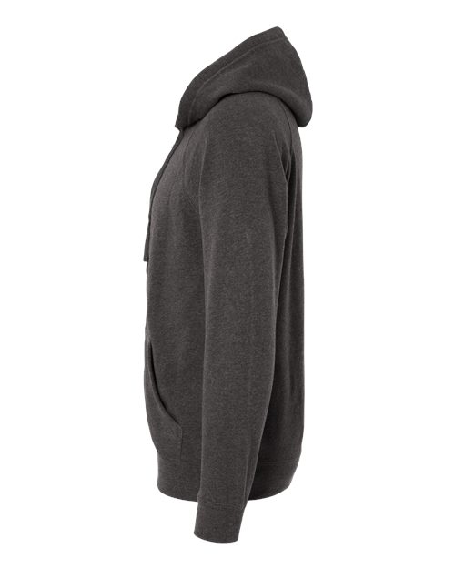 Independent Trading Co. PRM33SBZ Unisex Special Blend Raglan Full-Zip Hooded Sweatshirt in Carbon
