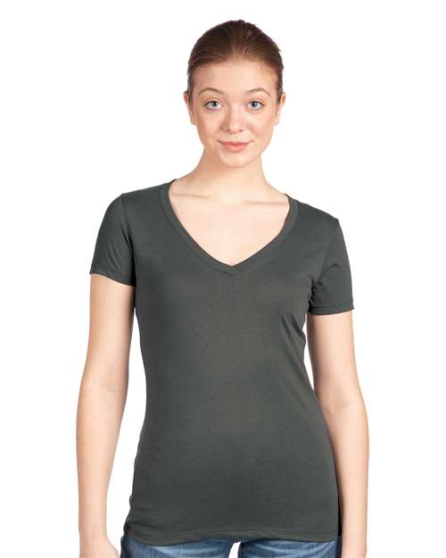 Next Level 1540 Women's Ideal V-Neck Tee in Dark Grey