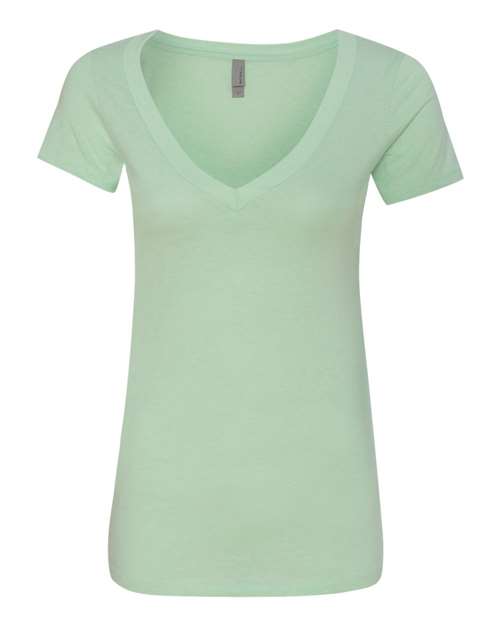 Next Level 6640 Women's CVC Deep V-Neck Tee in Mint