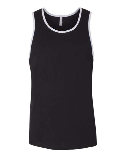 Next Level 3633 Unisex Cotton Tank in Black/ Heather Grey