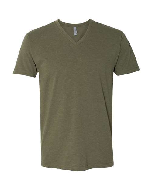 Next Level 6240 Unisex CVC V-Neck Tee in Military Green
