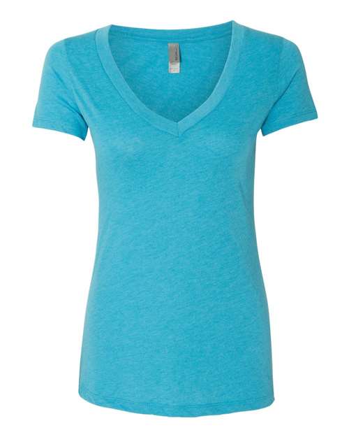 Next Level 6740 Women's Triblend Deep V-Neck Tee in Vintage Turquoise