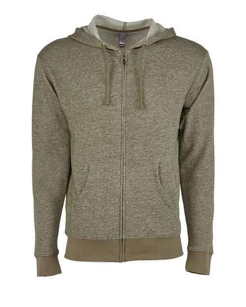 Next Level 9600 Unisex Pacifica Full-Zip Hoodie Sweatshirt in Military Green