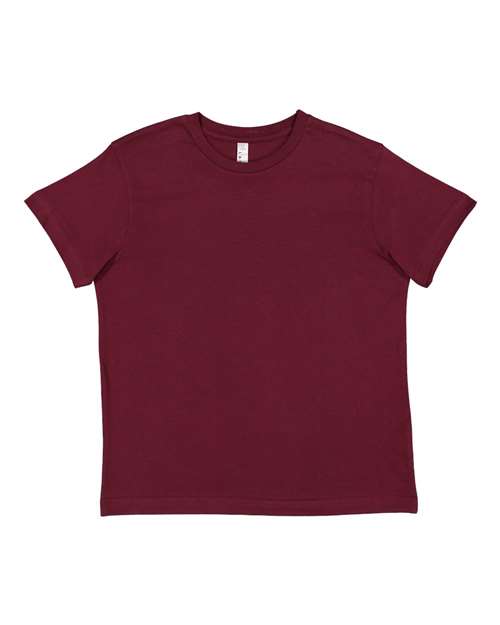 LAT 6101 Youth Fine Jersey Tee in Maroon