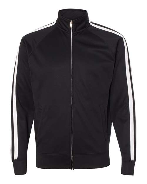 Independent Trading Co. EXP70PTZ Men's Lightweight Poly-Tech Full-Zip Track Jacket in Black