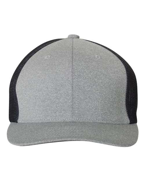 Flexfit 6311 Mélange Trucker Cap in Heather Grey/ Navy
