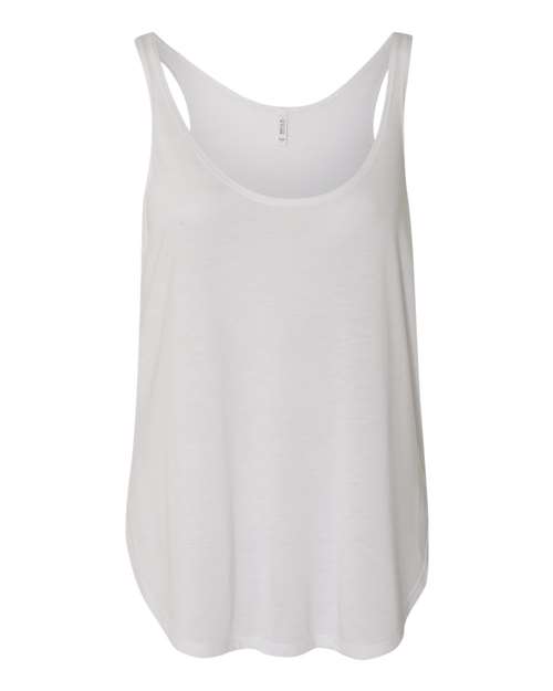 BELLA + CANVAS 8802 Women's Flowy Tank with Side Slit in White