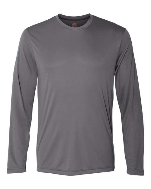 Hanes 482L Unisex Cool DRI Long Sleeve Performance T-Shirt in Graphite