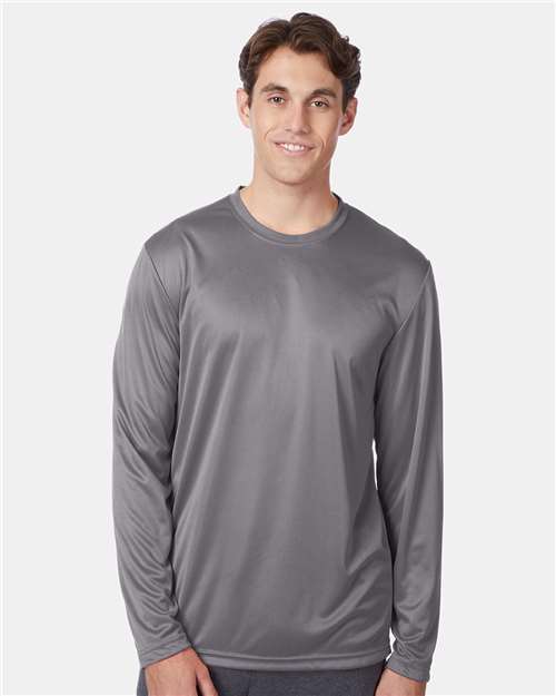 Hanes 482L Unisex Cool DRI Long Sleeve Performance T-Shirt in Graphite