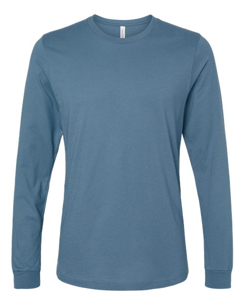 BELLA + CANVAS 3501 Unisex Jersey Long Sleeve Tee in Steel Blue