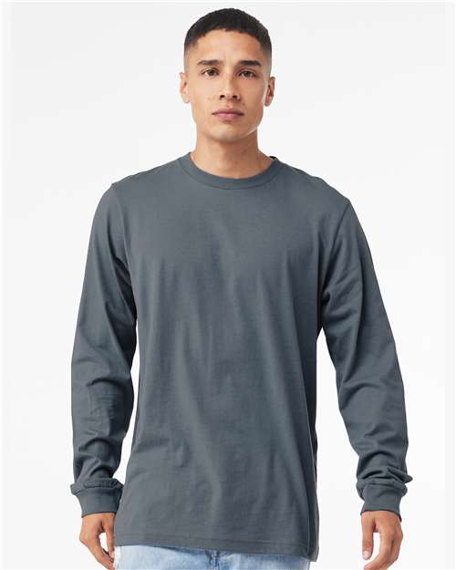 BELLA + CANVAS 3501 Unisex Jersey Long Sleeve Tee in Steel Blue