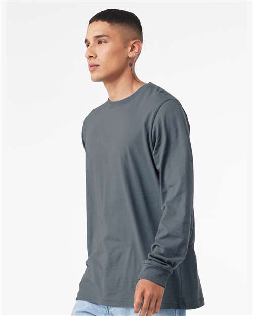 BELLA + CANVAS 3501 Unisex Jersey Long Sleeve Tee in Steel Blue