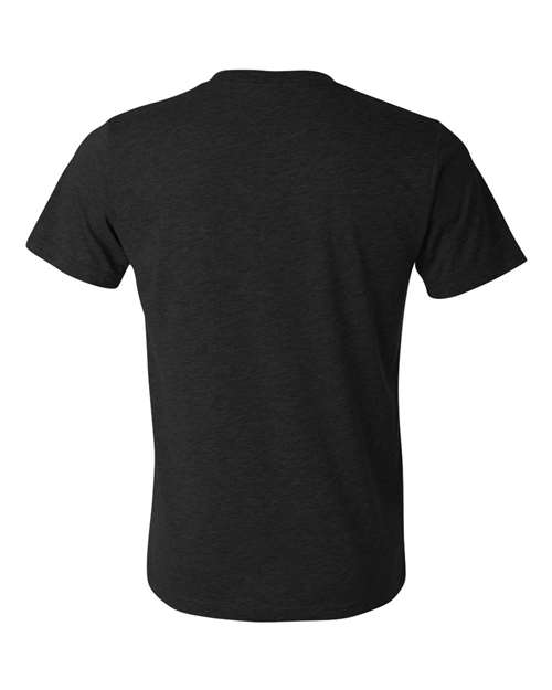 BELLA + CANVAS 3415 Unisex Triblend V-Neck Tee in Black Heather Triblend
