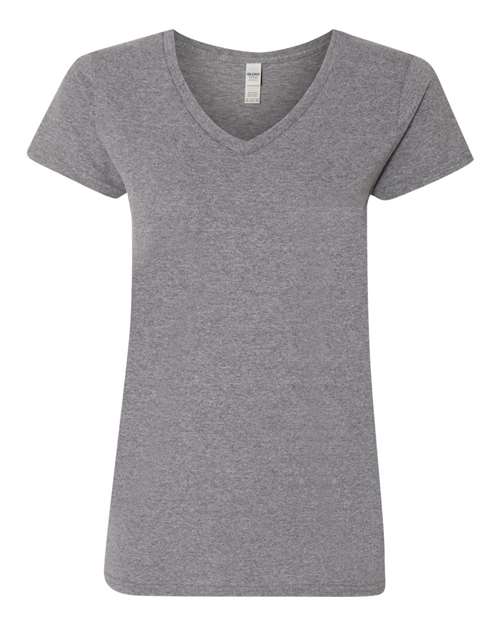 Gildan 5V00L Women's Heavy Cotton V-Neck T-Shirt in Graphite Heather