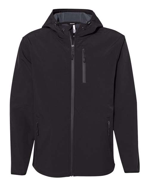 Independent Trading Co. EXP35SSZ Men's Poly-Tech Soft Shell Jacket in Black