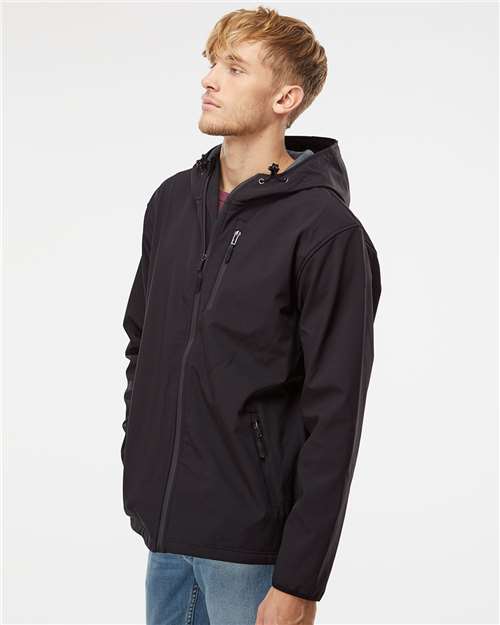 Independent Trading Co. EXP35SSZ Men's Poly-Tech Soft Shell Jacket in Black