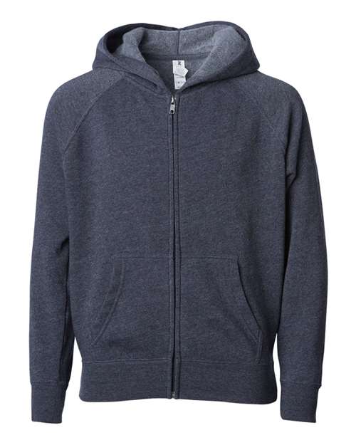 Independent Trading Co. PRM10TSBZ Toddler Lightweight Special Blend Raglan Zip Hood in Midnight