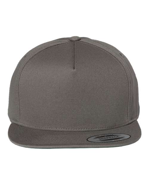 YP Classics 6007 Five-Panel Cotton Twill Snapback Cap in Dark Grey