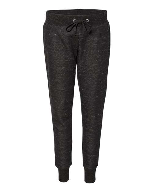 J. America 8675 Women's Mélange Fleece Joggers in Black