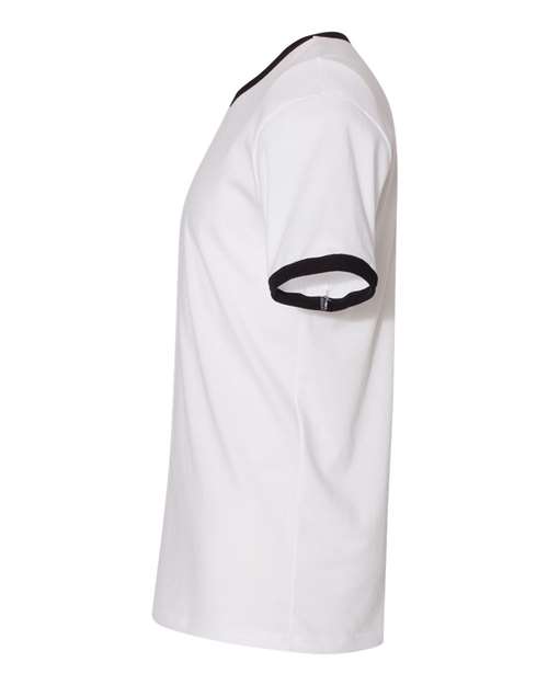 Next Level 3604 Unisex Cotton Ringer Tee in White/ Black