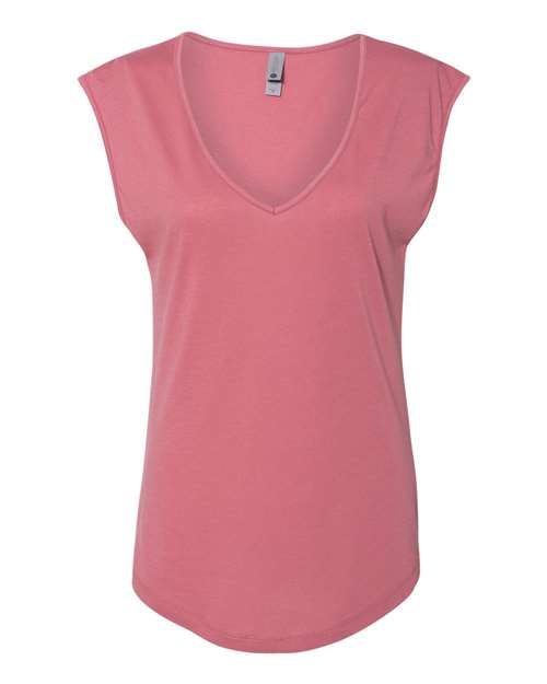 Next Level 5040 Women's Festival Sleeveless Deep V-Neck Tee in Smoked Paprika
