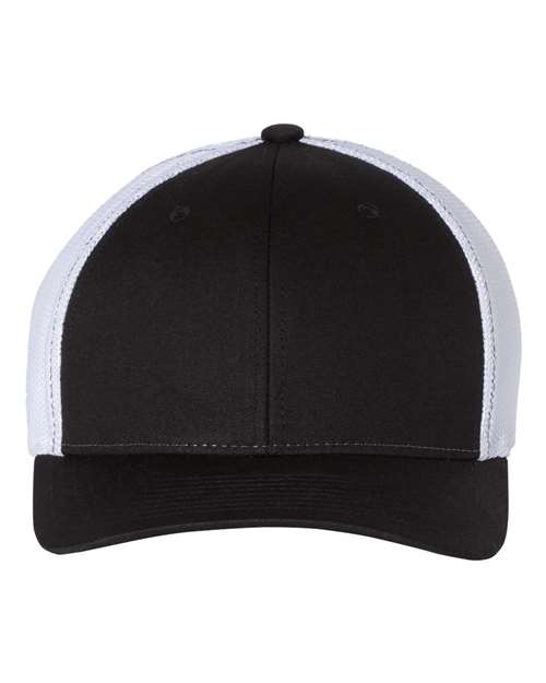 Richardson 110 R-Flex Trucker Cap in Black/ White