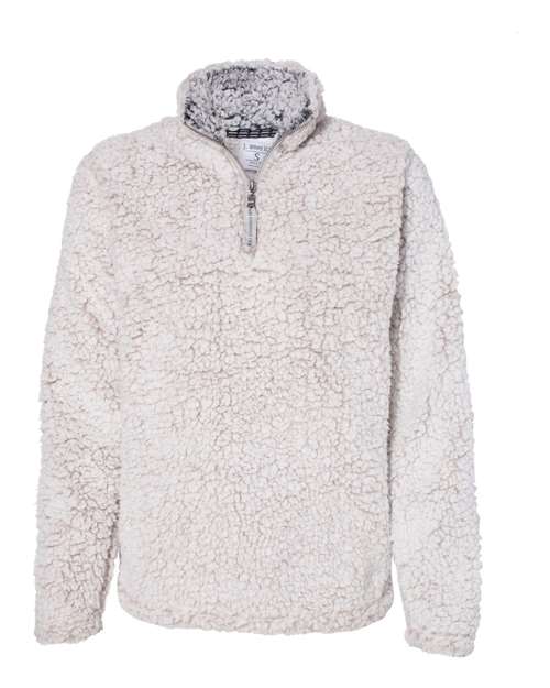 J. America 8451 Women's Epic Sherpa Quarter-Zip Pullover in Oatmeal Heather