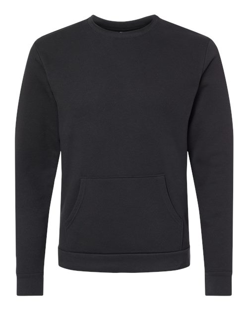 Next Level 9001 Unisex Santa Barbara Pocket Crewneck Sweatshirt in Black