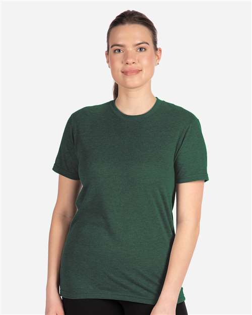 Next Level 6410 Unisex Sueded Tee in Heather Forest Green