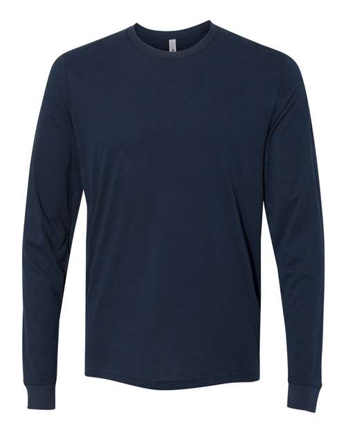 Next Level 6411 Unisex Sueded Long Sleeve Tee in Midnight Navy