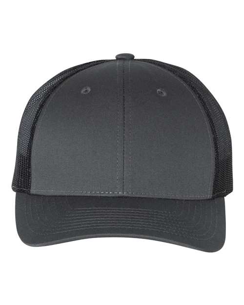 Richardson 115 Low Pro Trucker Cap in Charcoal/ Black