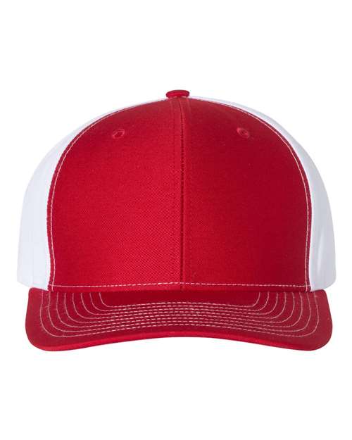 Richardson 312 Twill Back Trucker Cap in Red/ White