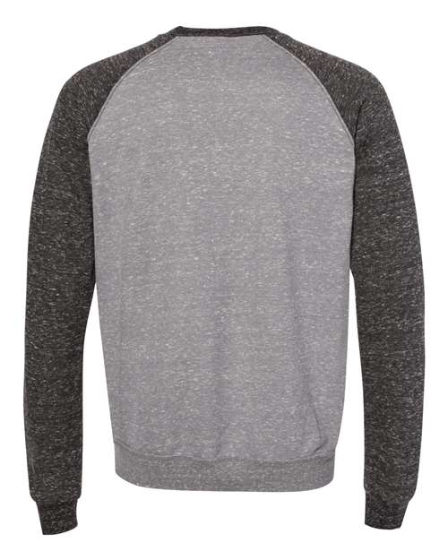 JERZEES 91MR Unisex Snow Heather French Terry Crewneck Sweatshirt in Charcoal/ Black Ink