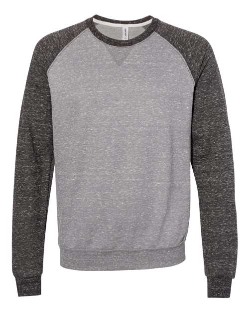 JERZEES 91MR Unisex Snow Heather French Terry Crewneck Sweatshirt in Charcoal/ Black Ink