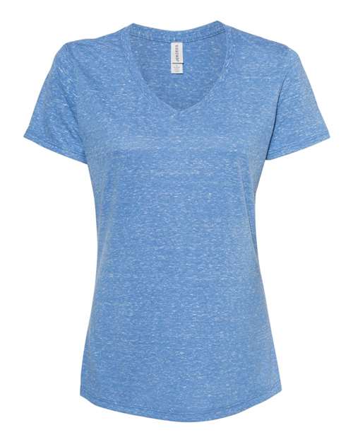 JERZEES 88WVR Women's Snow Heather Jersey V-Neck T-Shirt in Royal