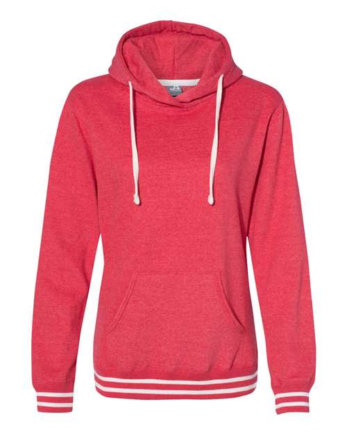 J. America 8651 Women's Relay Hooded Sweatshirt in Red