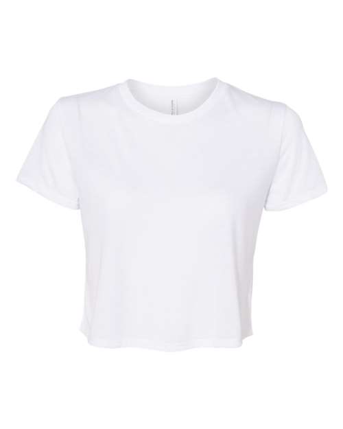 BELLA + CANVAS 8882 Women's Flowy Crop Tee in White