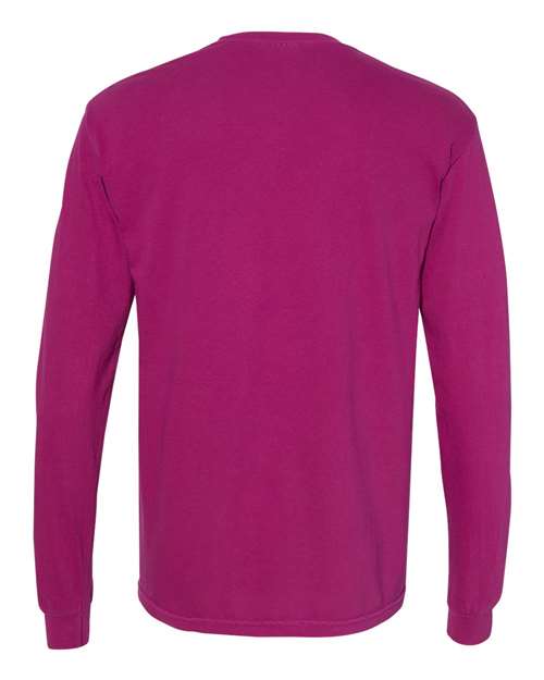 Comfort Colors 4410 Unisex Garment-Dyed Heavyweight Long Sleeve Pocket T-Shirt in Boysenberry