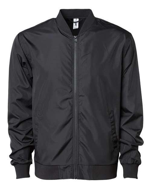 Independent Trading Co. EXP52BMR Unisex Lightweight Bomber Jacket in Black