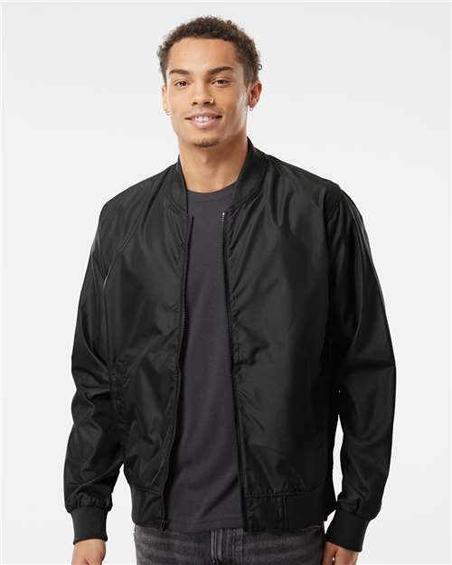 Independent Trading Co. EXP52BMR Unisex Lightweight Bomber Jacket in Black