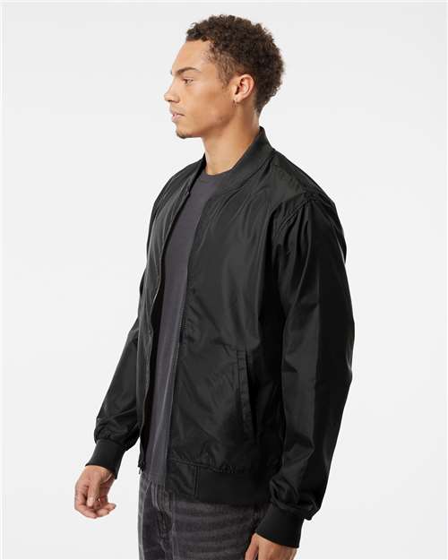Independent Trading Co. EXP52BMR Unisex Lightweight Bomber Jacket in Black