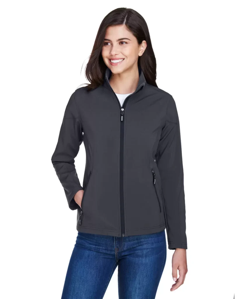 CORE365 78184 Women's Cruise Two-Layer Fleece Bonded Soft Shell Jacket in Carbon